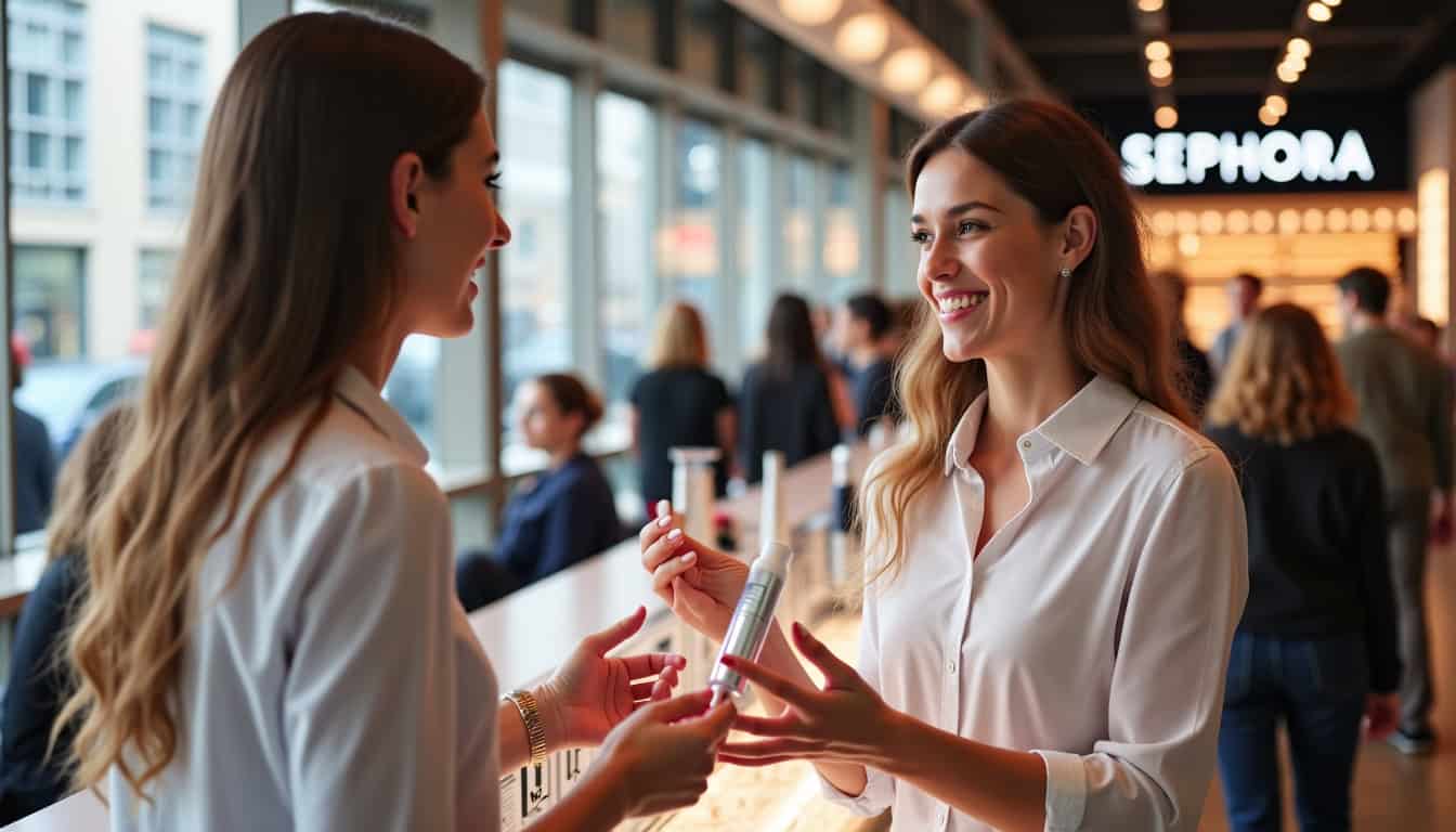 Un conseiller beauté en train d