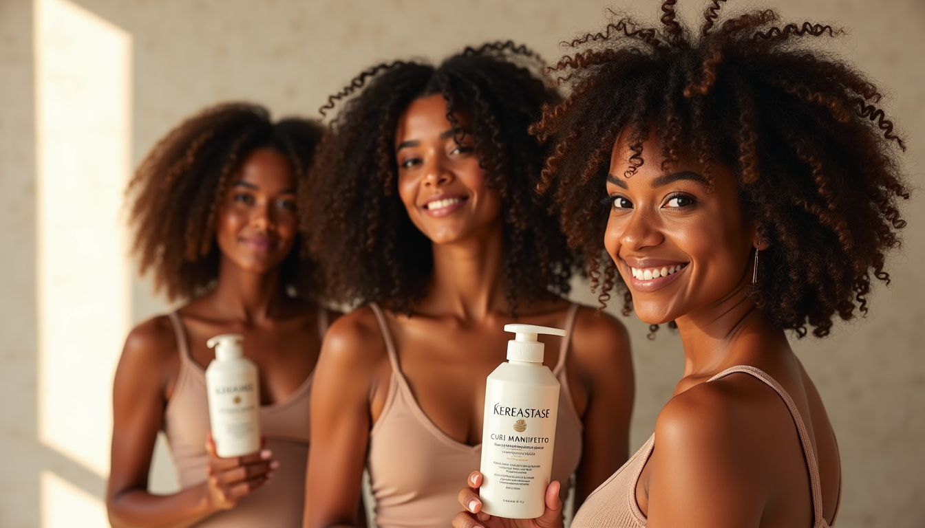 Comparaison visuelle de différentes routines capillaires avec la gamme Kérastase Curl Manifesto