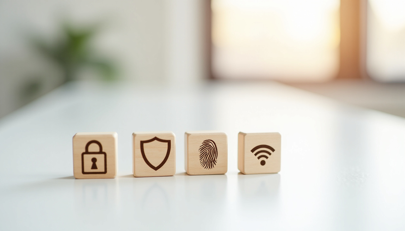 Illustration des bonnes pratiques de sécurité numérique en 2026 avec des pictogrammes représentant l'authentification à deux facteurs, les mots de passe sécurisés et la vérification des paramètres de confidentialité