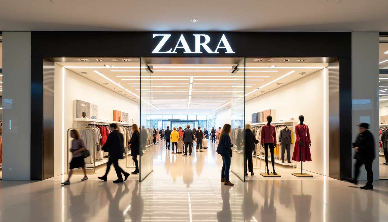 Entrée principale du magasin Zara au centre commercial Val d