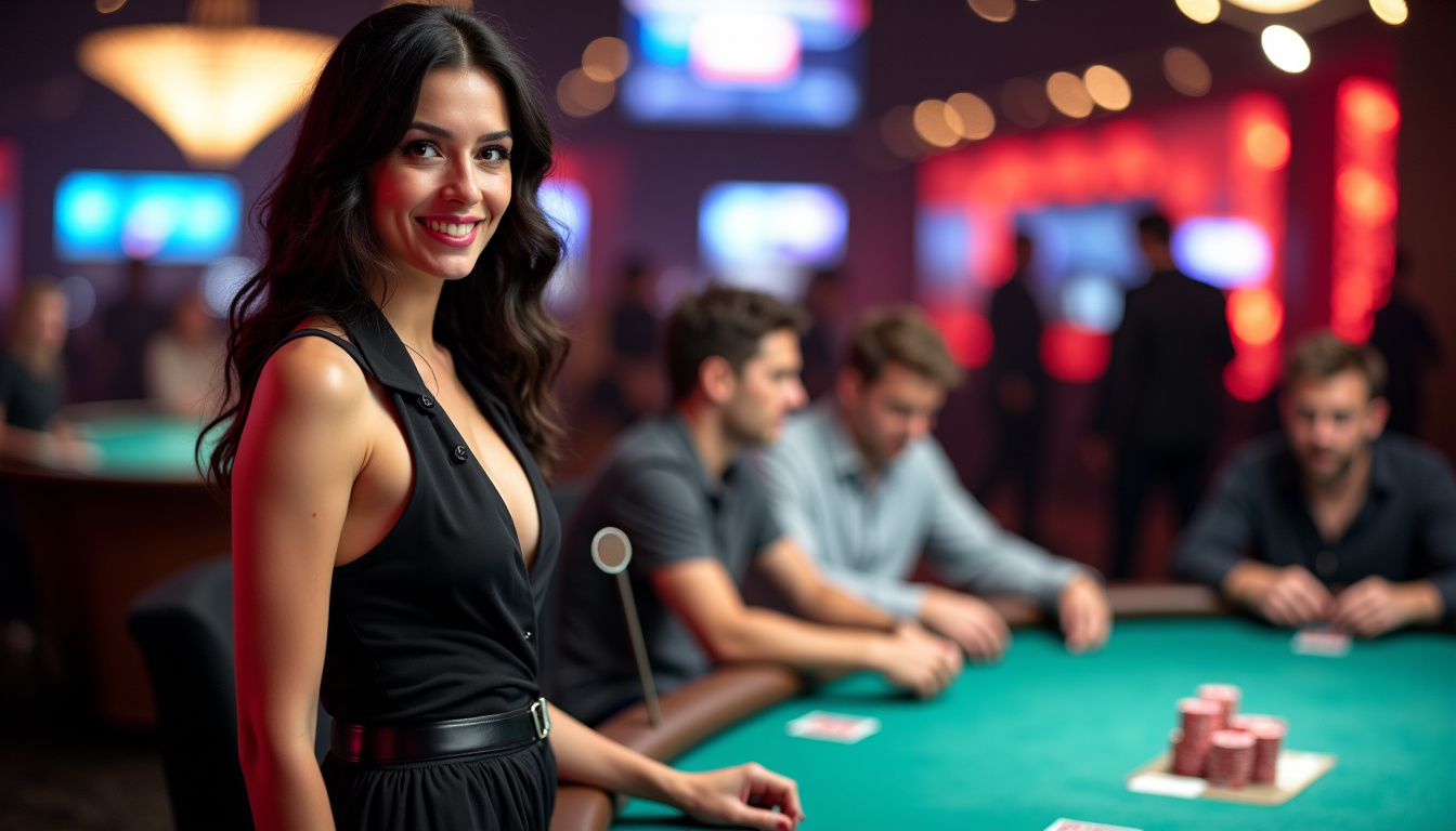 Gaëlle Garcia Diaz en tant que présentatrice pour PokerStars lors d’un événement de poker en 2010