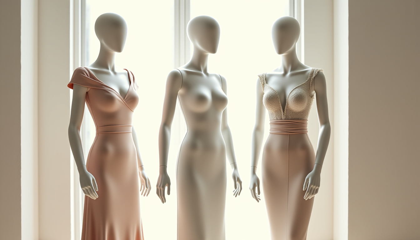 Illustration de différentes morphologies féminines avec des suggestions de coupes de robes cocktail adaptées à chaque silhouette