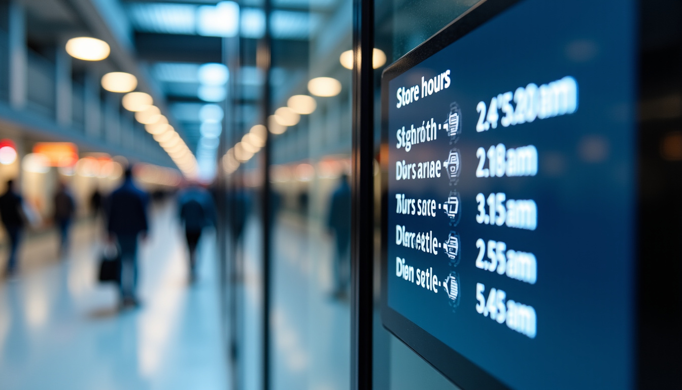 Panneau indiquant les horaires d'ouverture du magasin Sephora situé près de la Gare de l'Est