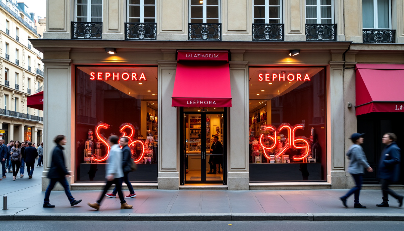 Vue extérieure du magasin Sephora situé rue du 8 Mai 1945, à proximité de la Gare de l'Est à Paris