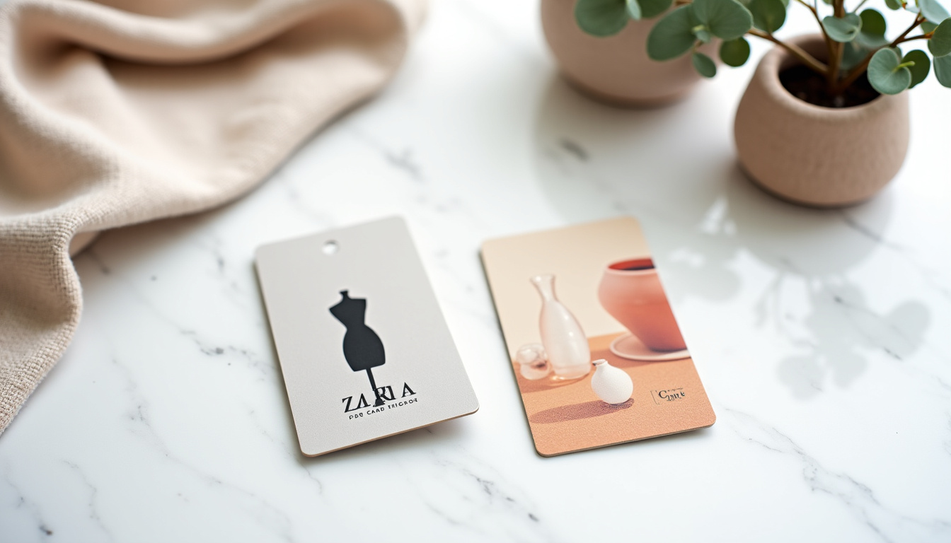 Comparaison visuelle entre une carte cadeau Zara mode et une carte cadeau Zara Home décoration